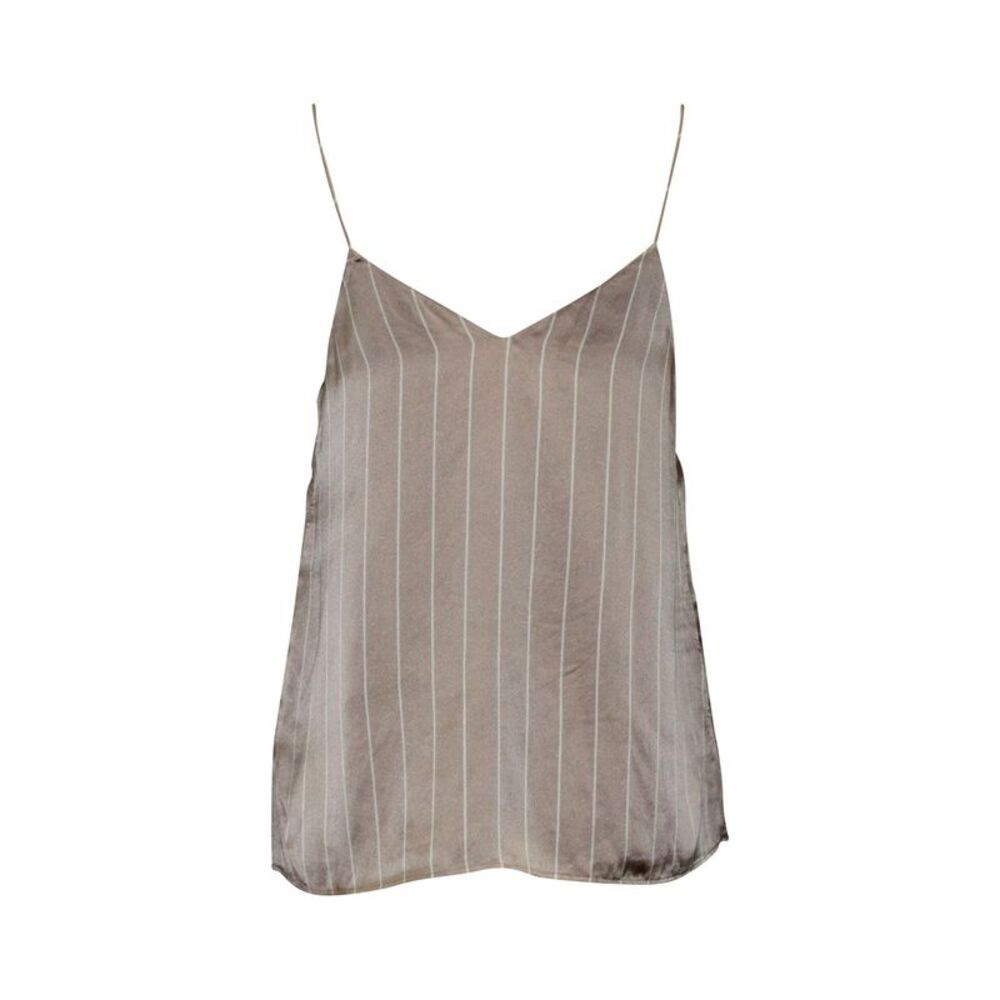 Pre Loved Cami Nyc Vintage Cami NYC Striped Camisole with Pearl in Pink Silk - Picture 3 of 4